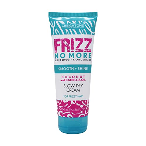 Creightons Frizz No More Smooth & Shine Blow Dry Cream (100ml) - Conditioning Formula which Reduces Frizz Leaving Hair Silky Soft & Smooth & Adds Glossy Shine. Colour Kind Formula, Clear White