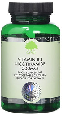 Vitamin B3 Nicotinamide 500mg | Non-Flush High Strength Vitamin B3 | 120 Vegan Capsules | G&G Vitamins