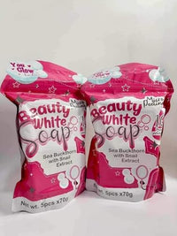 1 Pack Beauty White Soap, Sea Buckthorn with Snail Extract, Set of 5 x 70g Bars, Micro Peeling