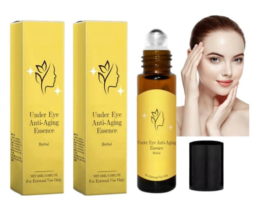 Guegine 2 PCS Eye Roller for Dark Circles and Puffiness, Castor Oil Roller Ball, Lightens Fine Lines Around Eyes, Moisturizes and Soothes, Unisex, Suitable for Eye Area and Face (10ml)