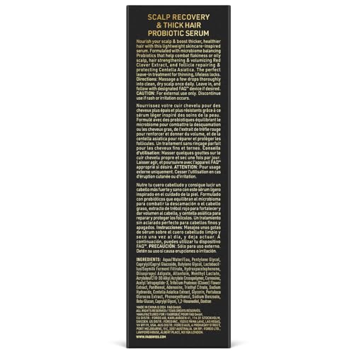 FAQ Scalp Recovery & Thick Hair Probiotic Serum with Red Clover Extract and Centella Asiatica - Hair Repair Treatment - Hair Thickening Products for Women and Men - Hair Serum For Hair Growth