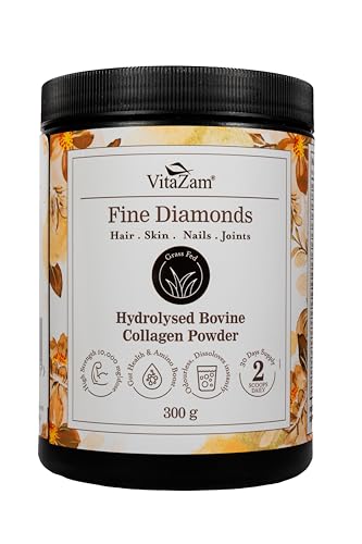 VitaZam Vitazam Fine Diamond Bovine Collagen Powder - Hydrolyzed Type 1 & 3 Collagen Powder Protein Supplement for Healthy Skin, Nails, Bones & Joints - Easy Mixing Vital Nutrients & Proteins