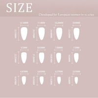Sethexy Valentine's Day Almond False Nails Love Heart Stiletto Stick on Nails Pink Fake Nails 24Pcs Acrylic Art Press on Nails for Women and Girls