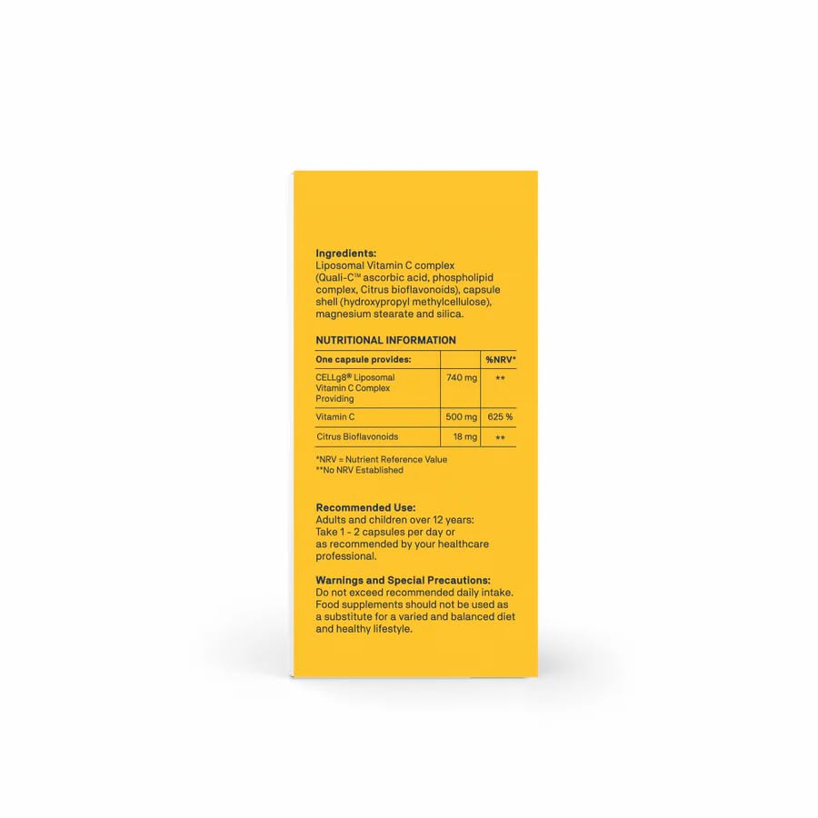 Natroceutics Vitamin C Complete 60 Vegan Friendly Capsules| Advanced delivery via liposomal Cellg8™|Market Leading Quality Through Quali-C™ with Citrus Bioflavonoids| Increased Bioavailability