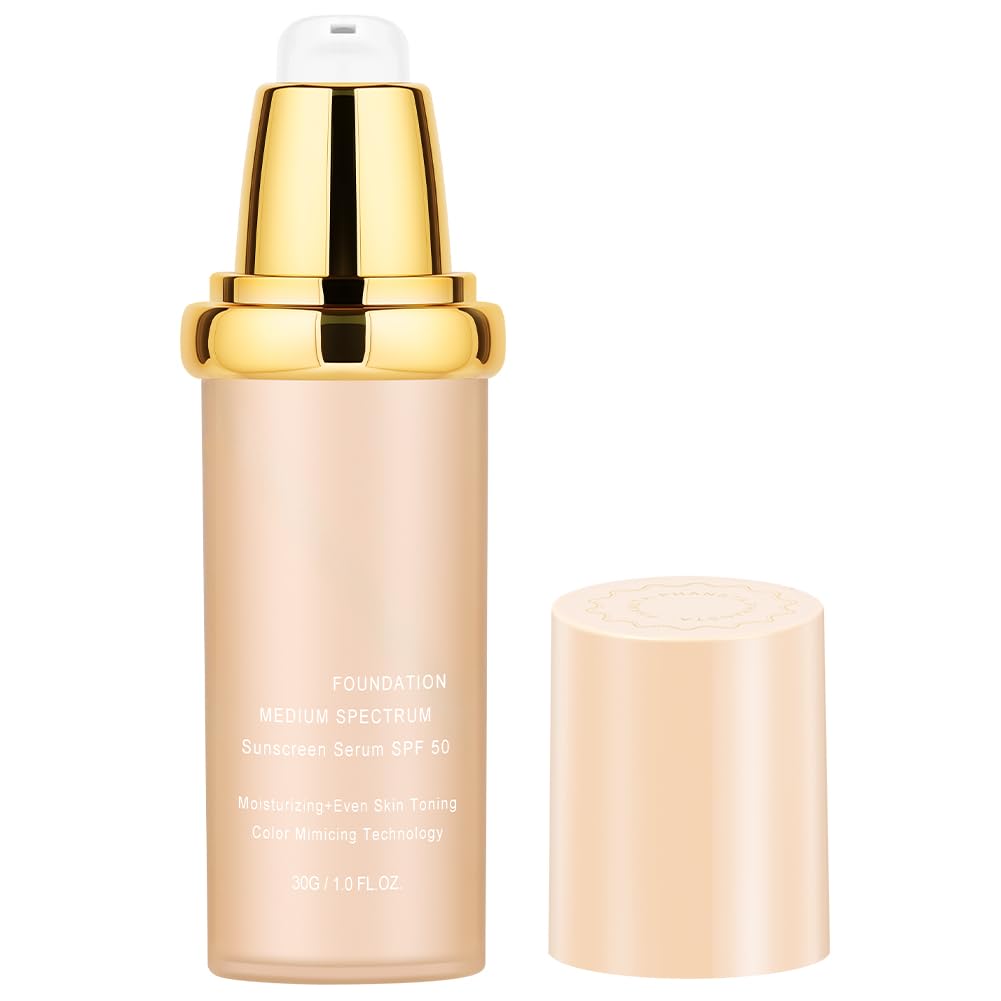 AUYAO 4-in-1 Colour Changing Foundation SPF50, Medium Spectrum, Full Coverage, Moisturizer, Light Color