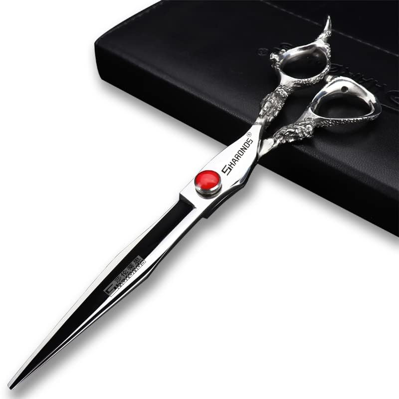 SHARONDS 7" 7.5" 8" Professional Hairdressing Scissors Barber Salon Hair Cutting Dragon Shears (Large) (7.5 inch dragon scissors)