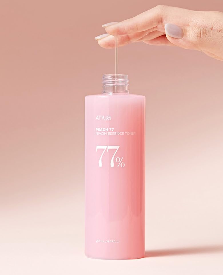 Anua - Peach 77 Niacin Essence Toner I Trouble Care, Calming Skin, Refreshing, Hydrating, Purifying, Cruelty Free, Vegan,(250ml / 8.45 fl.oz.) (Peach)