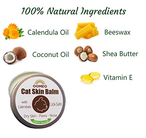 OOMEO Cat Skin Balm - Moisturising, Unscented, Lick-safe - 100% natural - As good as any cream