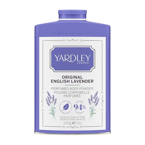 Yardley Original English Lavender Perfumed Body Powder, Original English Lavender Dusting Powder 200g