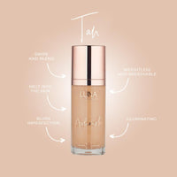 LUNA BY LISA JORDAN LUNA 3 in 1 Airbrush Primer Makeup, Highlighter and Skin Tint - Weightless and Breathable Illuminating Primer - Fine Line & Pore Minimizer - Tan Shade