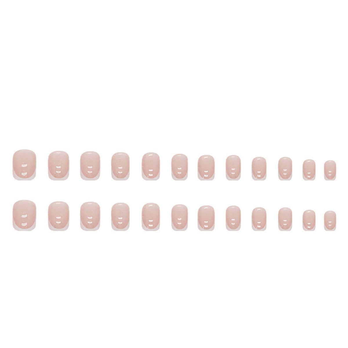 HERBINSOLS French Tip Nails - 24Pcs White French Tips Short Square False Nails - Full Cover Glue on Nails - Reusable - DIY Manicure at Home