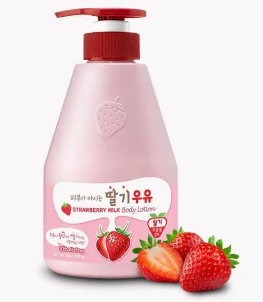 Generic KWAILNARA Strawberry Milk Vitalizing Body Lotion 560g | Long Lasting Hydration Body Moisturiser | Korean Skincare Lotion with Milk Protein | Soft Smooth Skin Daily Care for Dry Skin
