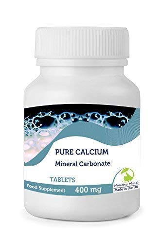 Healthy Mood Pure Calcium Carbonate 400mg Mineral Vitamin Food Supplement 90 Tablets Pills Healthy Bones and Teeth Nutrition Supplements Britain Quality in Bottlles HEALTHY MOOD UK