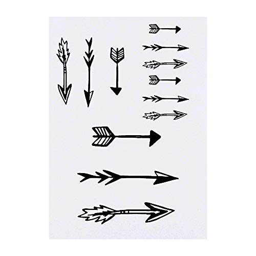 Azeeda 4 x 'Assorted Arrows' Temporary Tattoos - Water Resistant, Skin-Safe, Non-Toxic Transfers, Mixed Sizes (TO00008236)