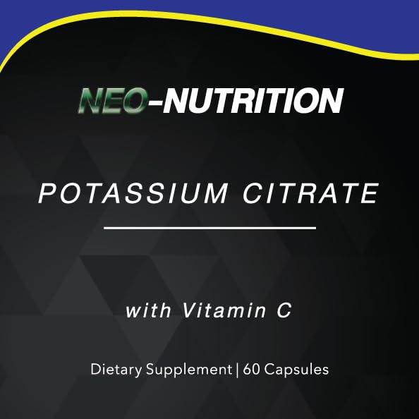 NEO-NUTRITION Potassium Supplement High Strength 1200mg with Vitamin C | Electrolyte Tablets | Potassium Citrate | 60 Count | 100% Vegan NEO NUTRITION