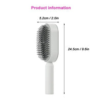 WANWEN Self Cleaning Hair Brush for Women, 3D Air Cushion Massager Brush, Easy Clean Hair Brush, Detangling Anti-Static Brush, Suitable for All Hair Types (White)