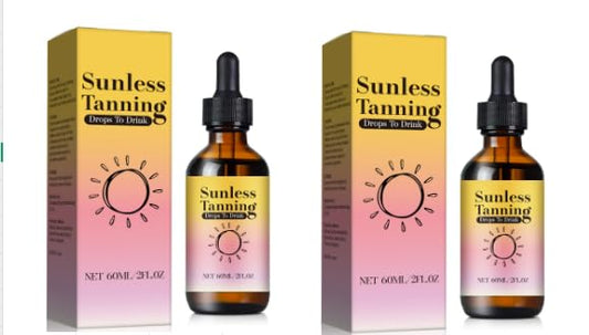 Guegine 2 PCS Tanning Drops Drink,Oral Tanning Drops,Promotes Melanin Production,Enhances Natural Skin Tone,Suitable for All Skin Types (60ml)
