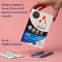 Solvotrin Active Iron Supplement 14 mg + Multivitamin for Men – Clinically Proven to Increase Energy & Reduce Tiredness – Gentle, Non-Constipating Iron + Men’s Multivitamin – 30 Capsules + 30 Tablets