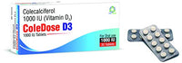 Vitamin D 1000 IU –Equivalent to 25 mcg - ColeDose D3, Premium Vitamin - Easy Swallow 30 Tablets- One a Day
