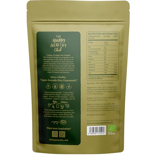 Everyday Superfood Organic New Zealand Wheatgrass Powder, High Vitamins, Perfect in Juice and Smoothies (50g)