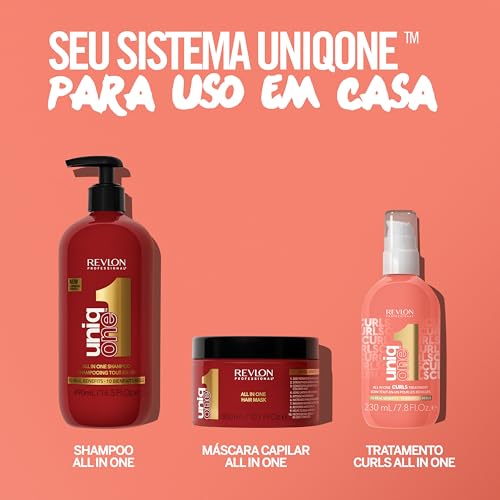 REVLON PROFESSIONAL Uniqone Curly Hair Leave-in Treatment – Multi-Benefit Hair Treatment for Curly Hair, Wavy And Coily Hair, 230 ml