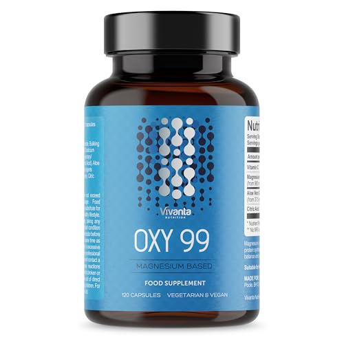 Vivanta Nutrition OXY 99 - Oxygen Cleanse - Vegan & Vegetarian Friendly - High Strength Cleanser with 995mg Magnesium Hydroxide Powder (40 Servings - 120 Capsules)