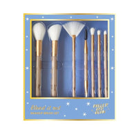 Holler & Glow Holler and Glow Blend It Out Makeup Brush 7-Piece Gift Set, Includes Face, Cheek, Fan, Angled Brow and Spoolie, Crease Blender Eyeshadow, Precision Eyeshadow and Crease Definer Eyeshadow Brush