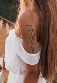 Inkwear Large Ivy leaf vine temporary tattoo - 16 x sheets - 6.5 x 3 inches each || join for a large body band