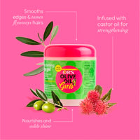 ORS Olive Oil Girls Fly-Away Taming Edge Gel - 142g, Infused With Olive Oil, Castor Oil & Vitamin-E, Non-Greasy Formula, For Smooth & Sleek Hairline Control