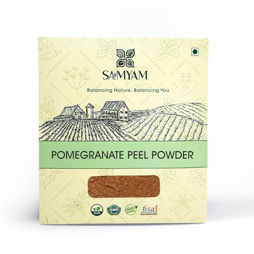 SAMYAM Pomegranate Peel Powder - 200g Pack | Skin Brightening Exfoliant, Rich in Antioxidants