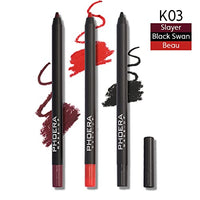 Phoera AQUAPURITY PHOERA® Lip Liner and Eye Liner 3Pcs Set, Long Lasting Eyeliner Pencil, Matte Lip Liner Pencil Set, Easy To Colour, Waterproof Shaping Lip Liner Set for Women and Girls (K03)