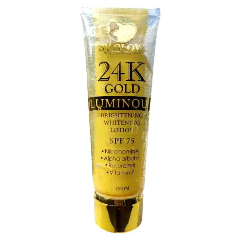 RKS BEAUTY PRODUCTS 24K Gold Luminous Brightening Whitening Lotion with SPF 75, 250 ml, with Niacinamide and Vitamin E