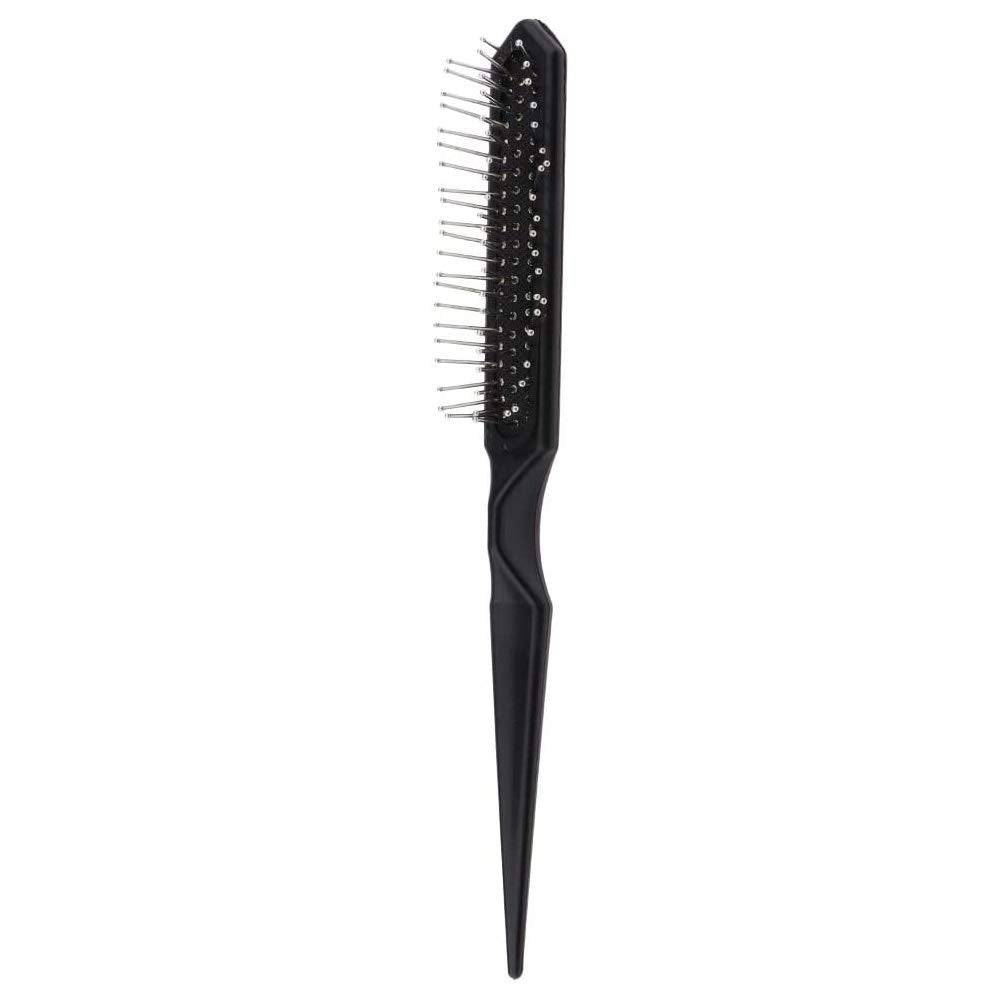 POFET 2pcs Black Detangling Styling Hairbrush Rat Tail Cushioned Comb For Natural Hair Wigs Hair Extensions