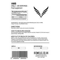 HMB Powder REDWELLS Amino Acid No Additives GMO Free Vegan - 250g Pack
