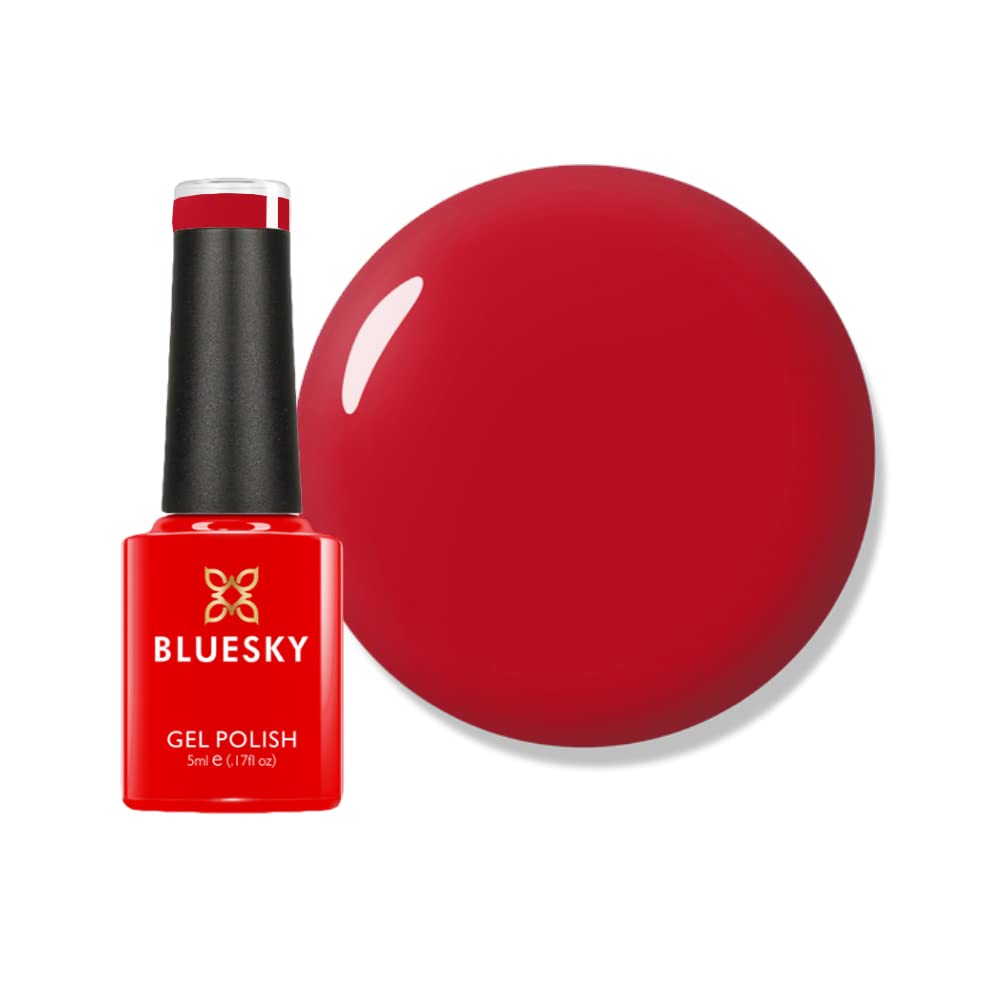 BLUESKY Bluesky Gel Nail Polish, Pillar Box Red - D160, Red, Long Lasting, Chip Resistant, 5ml (Requires Drying Under UV LED Lamp)