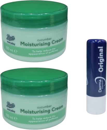 Generic Boots Cucumber Moisturising Cream 2x 100 ml With Free Orignial Lip Balm