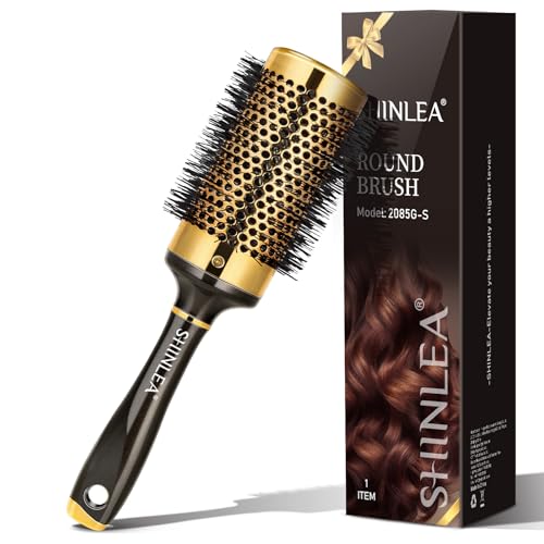 Round Brush for Blow Drying - SHINLEA Hair Brush Without Pulling Brush for Curls, Hair Brush Round for Women, 53 mm Nylon Hair Brush Curls Made of Aluminium, Round Brush Professional for Styling,