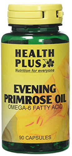 Health Plus Evening Primrose Oil 500mg (9% GLA) : Omega-6 Supplement - 90 Capsules, in a planet-friendly 99% recycled pot