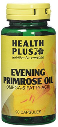 Health Plus Evening Primrose Oil 500mg (9% GLA) : Omega-6 Supplement - 90 Capsules, in a planet-friendly 99% recycled pot