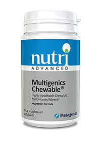 Nutri Advanced - Multigenics Chewable Multivitamin and Mineral Complex - Suitable Children Aged 2+ - 90 Tablets