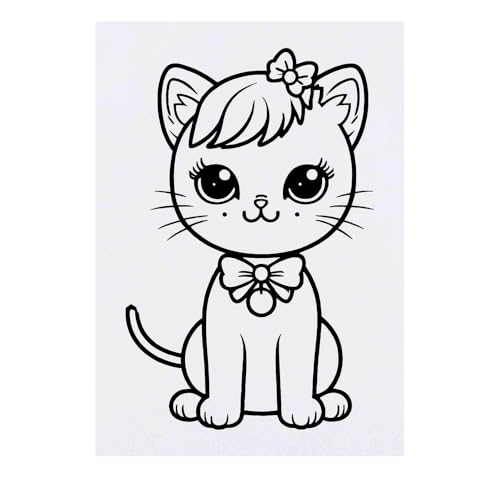 Azeeda 'Cute Kitty' Temporary Tattoo - Water Resistant, Skin-Safe, Non-Toxic Transfer (TO00078247)