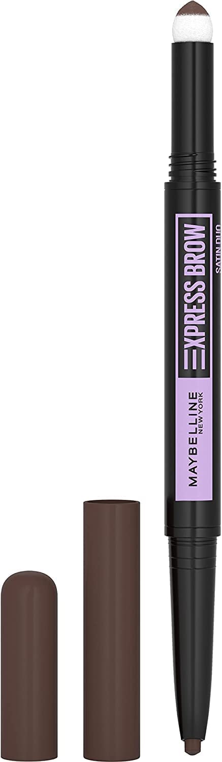 Maybelline Express Brow Duo Eyebrow Filling, Natural Looking 2-In-1 Pencil Pen Plus Filling Powder, Dark Brown, 1 Count (Pack of 1)