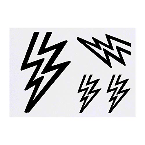 Azeeda 4 x 'Lightning Bolt' Temporary Tattoos - Water Resistant, Skin-Safe, Non-Toxic Transfers, Mixed Sizes (TO00000856)
