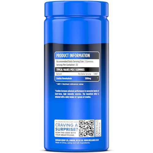 Wellgard Truedose Creatine Gummies - Vegan, 3000mg Creatine Monohydrate, Increases Physical Performance, 90 Gummies