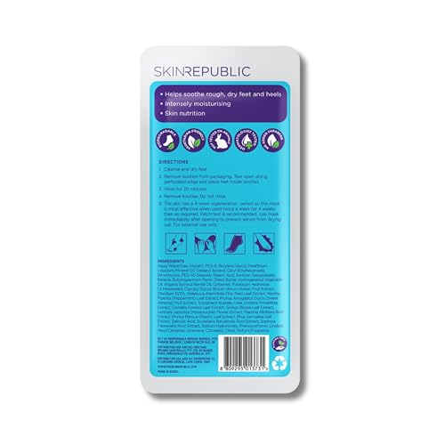 Skin Republic Foot Repair Mask | Intense Moisturization | Helps Soothe Rough, Dry Feet And Heels (Pack of 1)