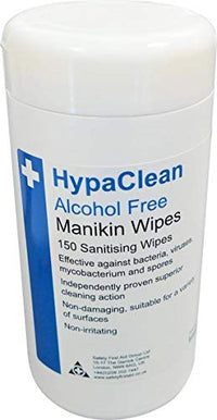 Safety First Aid Group HypaClean Manikin Training Wipes - Alcohol Free (Tub of 150)