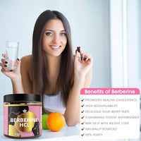 TERRAMOON Berberine HCL 98% 120 Gummies, 4 Month Supply, Mixed Berries Flavour, with Ceylon Cinnamon and Turmeric Extract