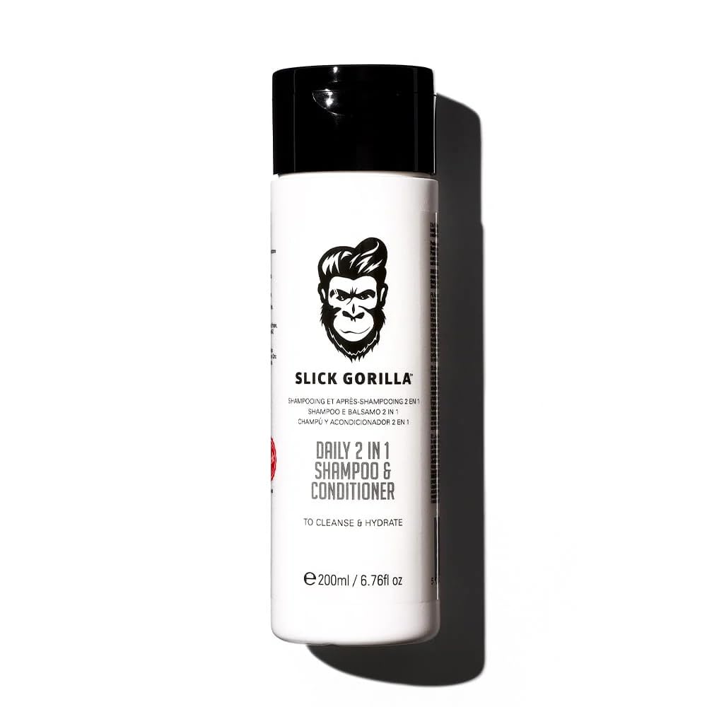 Slick Gorilla Daily 2 in 1 Men's Shampoo and Conditioner, Vegan, 200ml