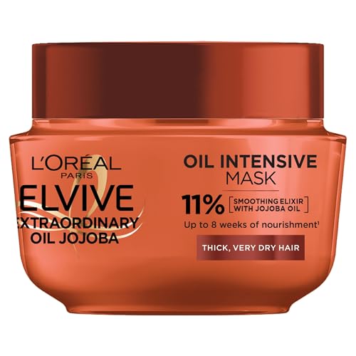 L'Oreal Paris L'Oréal Paris Hair Mask For Very Dry Hair, Elvive Extraordinary Oil Treatment Pot With Flower Oily Extracts, Deep Nourishment From Scalp To Ends For Soft Supple Shine Without Weighing Roots Down