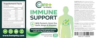 HEMPTHY THINK NATURALLY Immune Support Capsules: High Strength Turmeric, Green Tea, Garlic, Ginger & Vitamins D3, E - 60 Vegan Capsules (30 Day Supply) Made in The UK by Hempthy